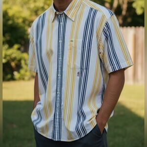 Tommy Hilfiger Vintage Striped Button Down Shirt Men’s M – Made in 🇹🇼 Taiwan
